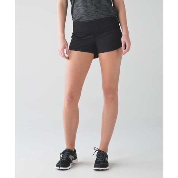 Lululemon Speed Short Black Size 6 Original Fit Block It Pocket Run Gym Crossfit - Picture 1 of 7